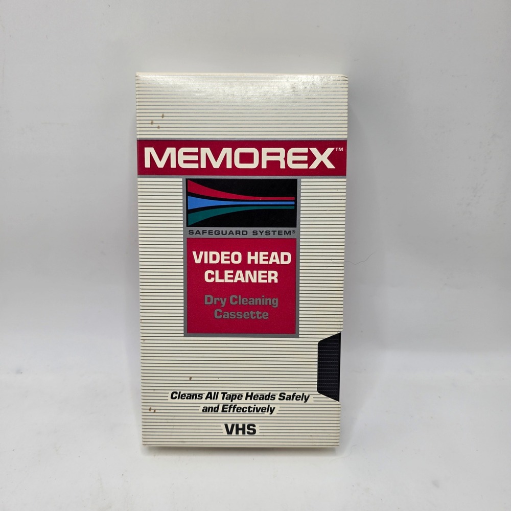 Memorex Video Head Cleaner VHS White Dry Cleaning Cassette Retro VCR Maintenance
